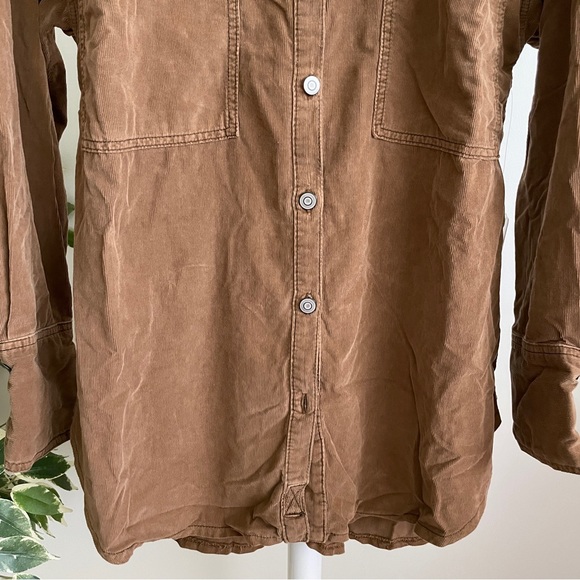 NEW Free People Baby Cord Button Down Shirt - Picture 11 of 16